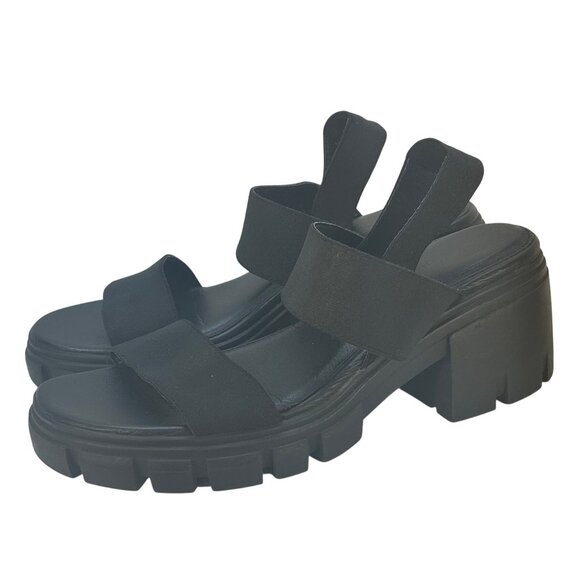 Madden Girl Harly Black Chunky Platform Sandal Womens 8.5 M Grunge Goth - Picture 1 of 7